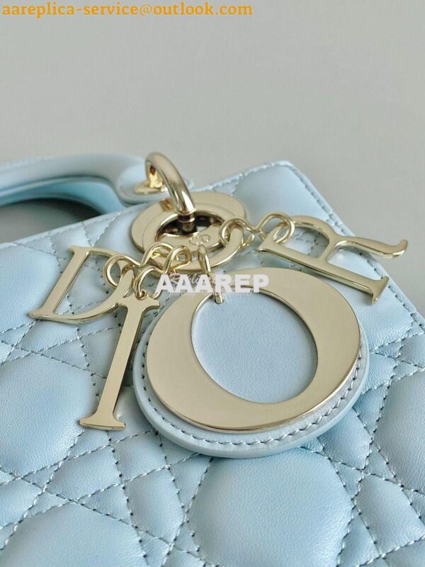 Replica Dior My ABCdior Lady Dior Bag M0538 Placid Blue Cannage Lambsk 6