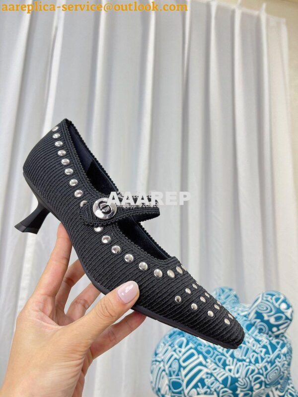 Replica Dior D-Clash Pumps KDP948 Black with Studs 8