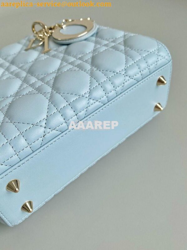 Replica Dior My ABCdior Lady Dior Bag M0538 Placid Blue Cannage Lambsk 12