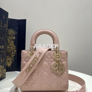 Replica Dior My ABCdior Lady Dior Bag M0538 Powder Pink Cannage Lambsk