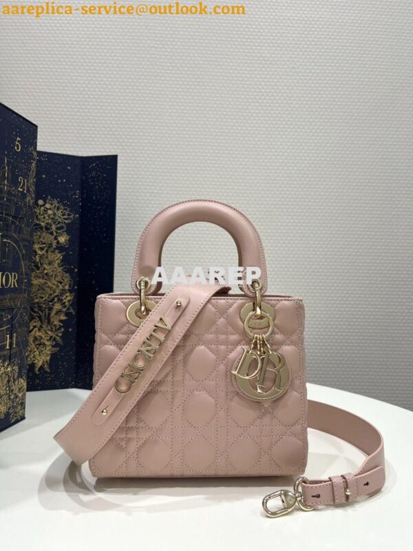 Replica Dior My ABCdior Lady Dior Bag M0538 Powder Pink Cannage Lambsk 3