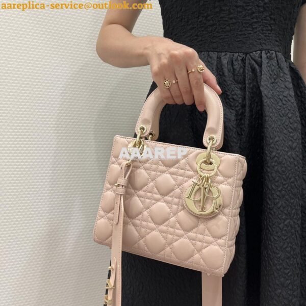 Replica Dior My ABCdior Lady Dior Bag M0538 Powder Pink Cannage Lambsk 12