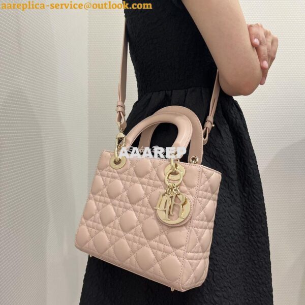 Replica Dior My ABCdior Lady Dior Bag M0538 Powder Pink Cannage Lambsk 14