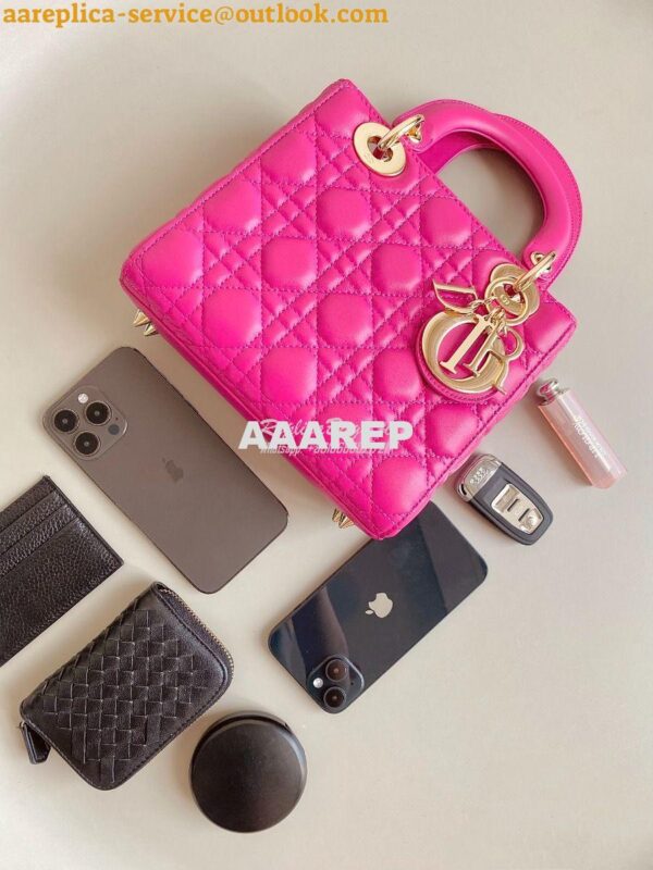 Replica Dior My ABCdior Lady Dior Bag M0538 Rani Pink Cannage Lambskin 5