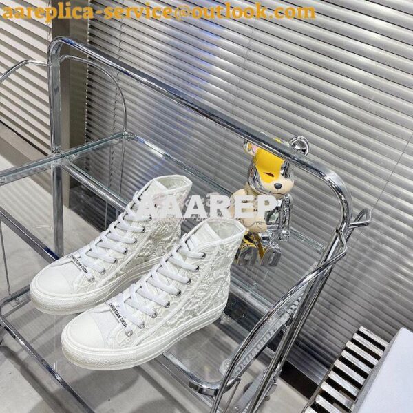 Replica Dior Walk'N'Dior High-top Sneaker White Macramé Embroidered Co 5