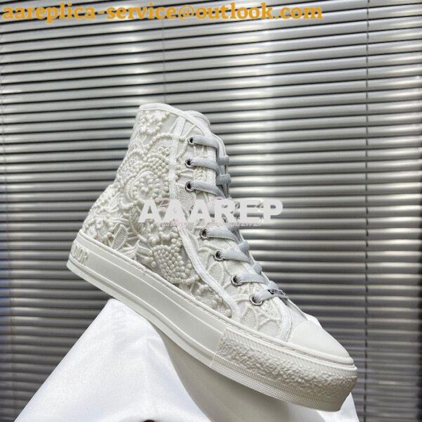 Replica Dior Walk'N'Dior High-top Sneaker White Macramé Embroidered Co 6