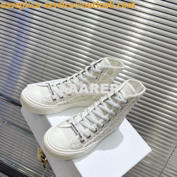 Replica Dior Walk'N'Dior High-top Sneaker White Macramé Embroidered Co 7