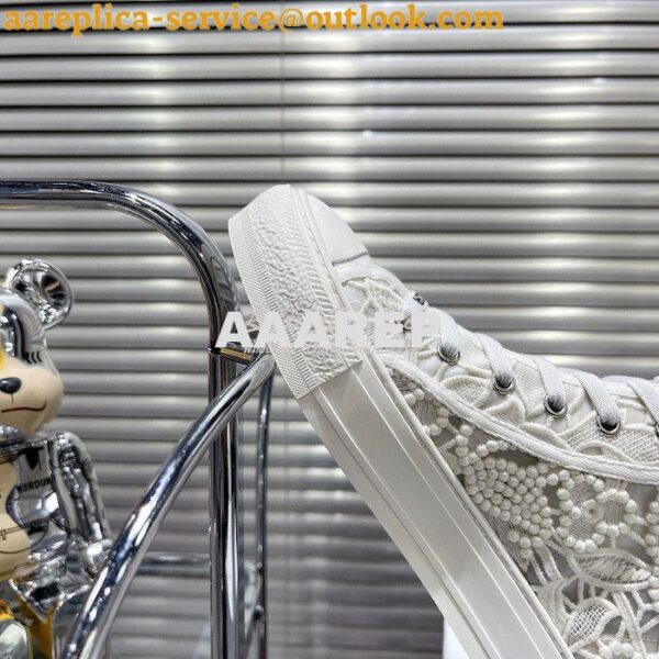 Replica Dior Walk'N'Dior High-top Sneaker White Macramé Embroidered Co 8