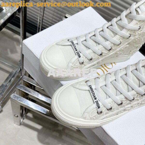 Replica Dior Walk'N'Dior High-top Sneaker White Macramé Embroidered Co 9