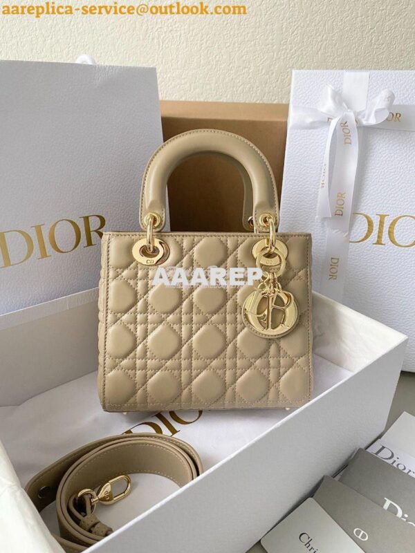 Replica Dior My ABCdior Lady Dior Bag M0538 Sand-Colored Cannage Lambs 3