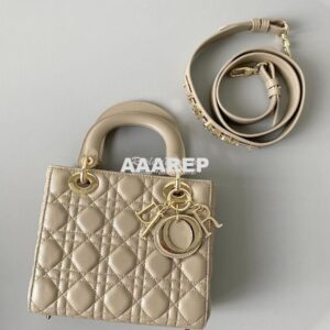 Replica Dior My ABCdior Lady Dior Bag M0538 Sand-Colored Cannage Lambs 2