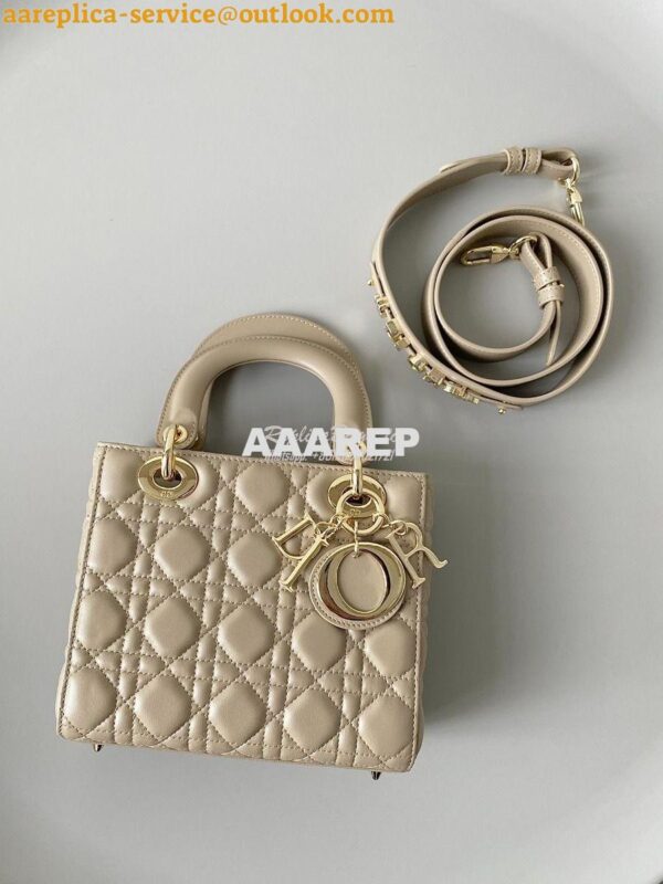 Replica Dior My ABCdior Lady Dior Bag M0538 Sand-Colored Cannage Lambs 4