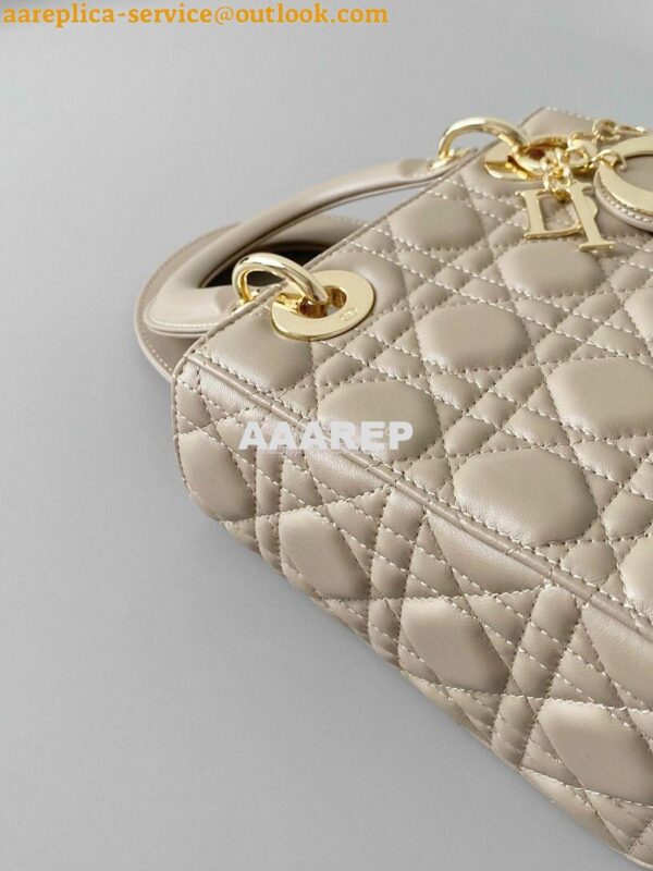 Replica Dior My ABCdior Lady Dior Bag M0538 Sand-Colored Cannage Lambs 7