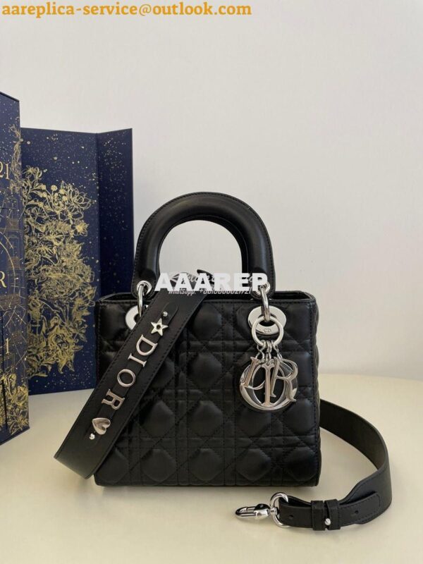 Replica Dior My ABCdior Lady Dior Bag M0538 Silver Hardware Black Cann 3