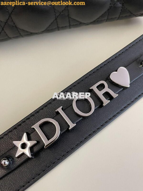 Replica Dior My ABCdior Lady Dior Bag M0538 Silver Hardware Black Cann 4