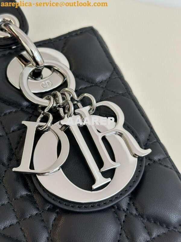 Replica Dior My ABCdior Lady Dior Bag M0538 Silver Hardware Black Cann 5