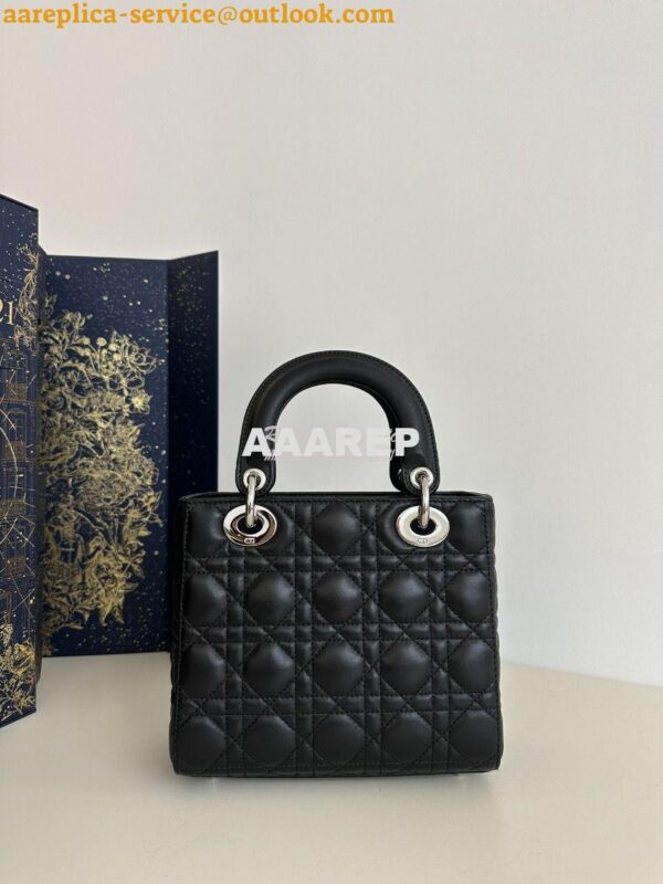 Replica Dior My ABCdior Lady Dior Bag M0538 Silver Hardware Black Cann 8