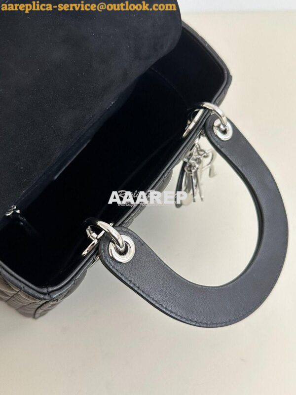 Replica Dior My ABCdior Lady Dior Bag M0538 Silver Hardware Black Cann 9