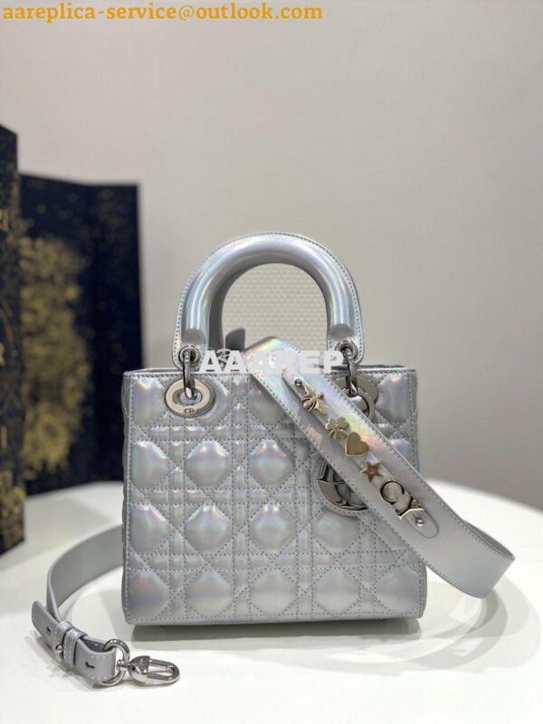 Replica Dior My ABCdior Lady Dior Bag M0538 Silver-Tone Iridescent and 3