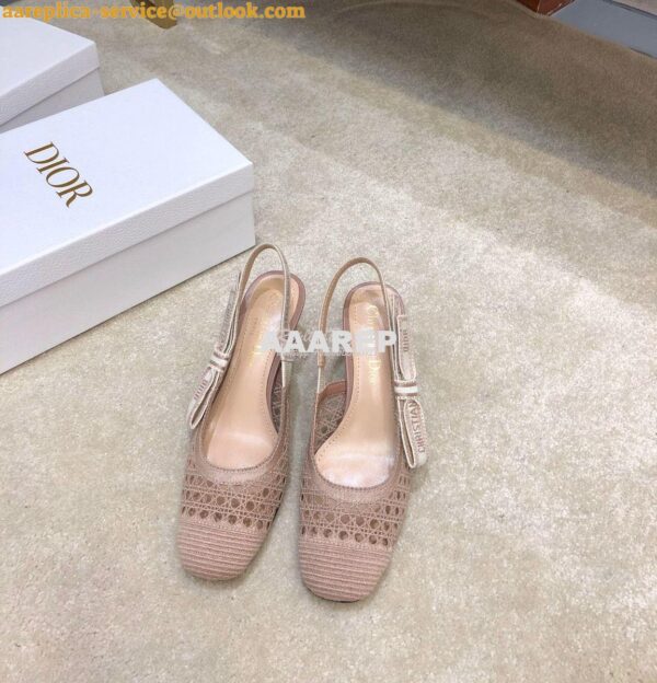 Replica Dior & Moi Slingback Pump Nude Cannage Mesh Embroidery KDP890 4