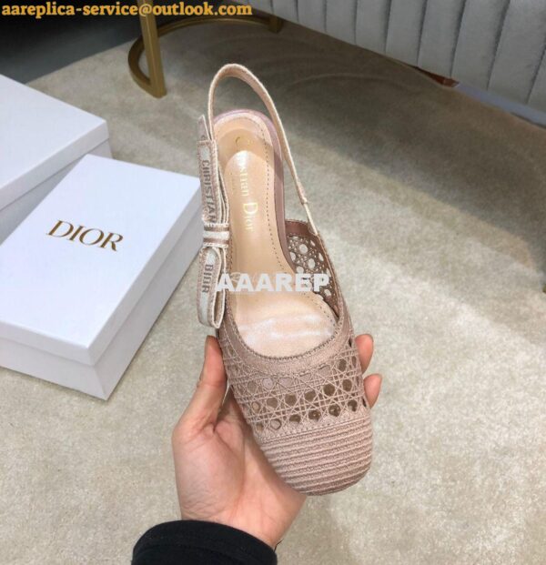 Replica Dior & Moi Slingback Pump Nude Cannage Mesh Embroidery KDP890 6