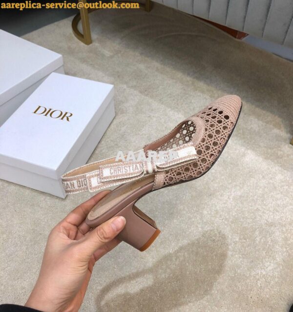 Replica Dior & Moi Slingback Pump Nude Cannage Mesh Embroidery KDP890 10