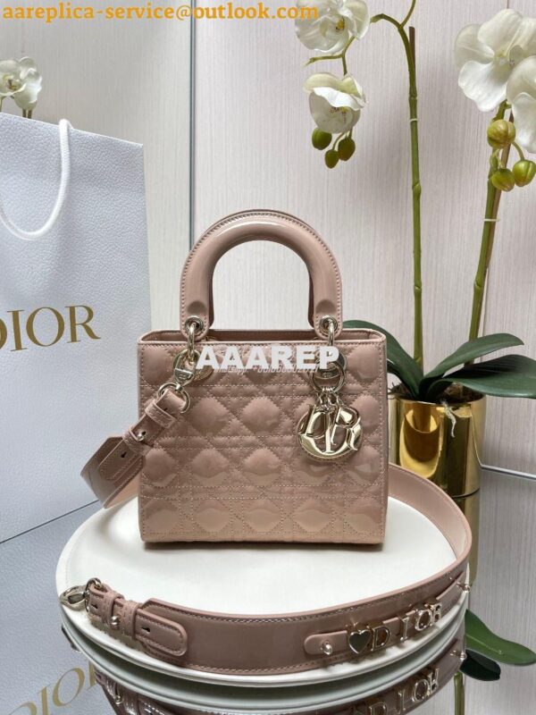 Replica Dior My ABCdior Lady Dior Bag Patent Calfskin M0538 Caramel Be 3