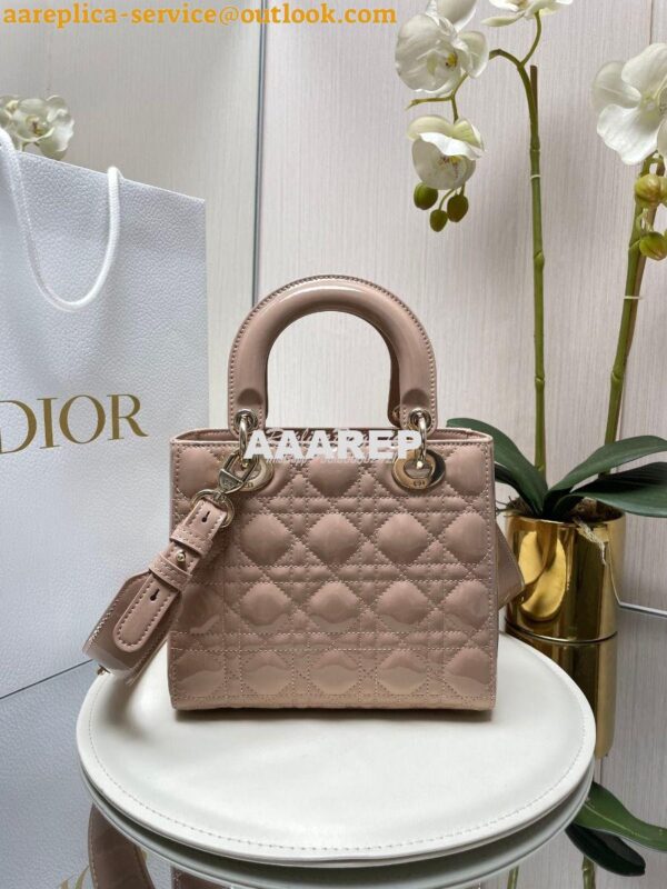 Replica Dior My ABCdior Lady Dior Bag Patent Calfskin M0538 Caramel Be 11