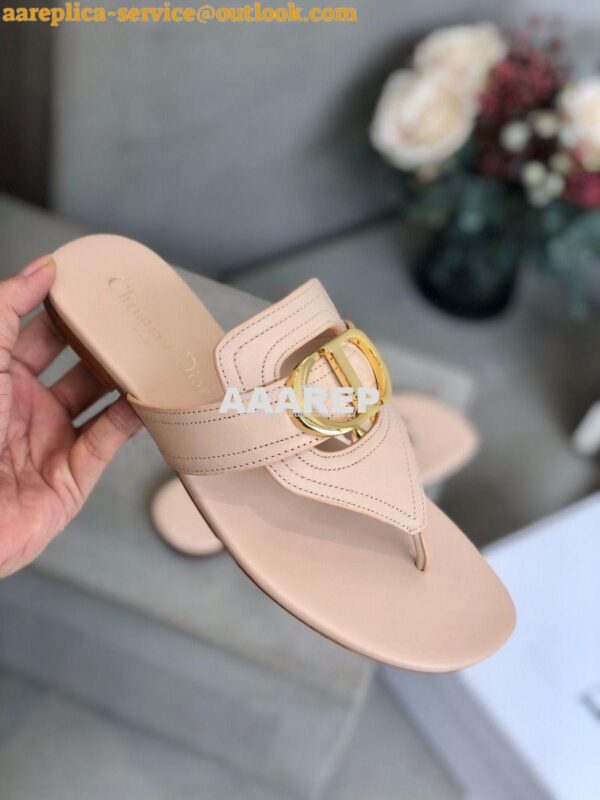 Replica Dior 30 Montaigne Flat Thong KCQ386 Nude 8