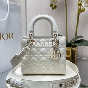 Replica Dior My ABCdior Lady Dior Bag Patent Calfskin M0538 White