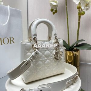 Replica Dior My ABCdior Lady Dior Bag Patent Calfskin M0538 White 2