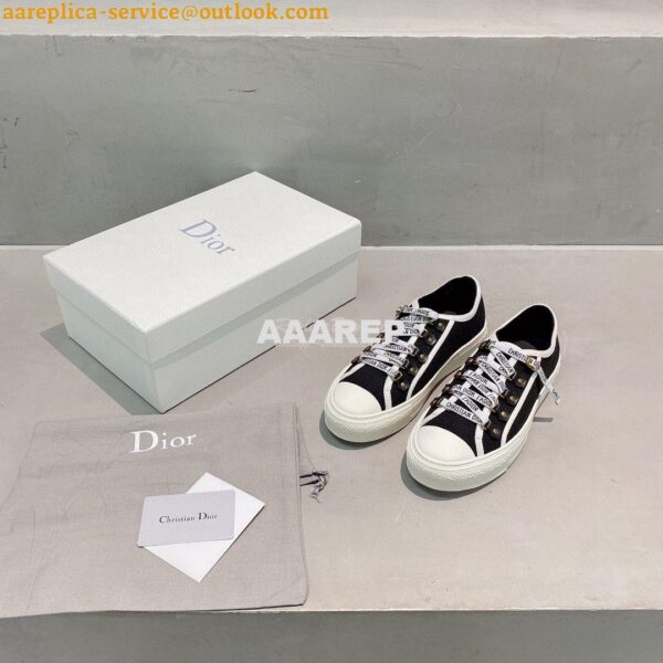 Replica Dior Walk'N'Dior Sneaker Black Cotton Canvas KCK177 3