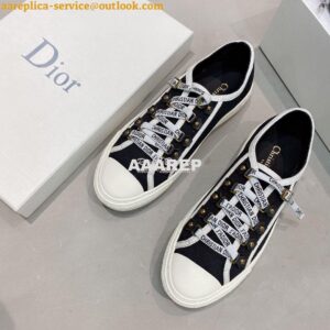 Replica Dior Walk'N'Dior Sneaker Black Cotton Canvas KCK177 2