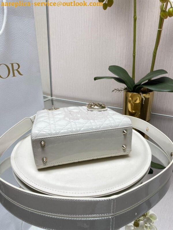 Replica Dior My ABCdior Lady Dior Bag Patent Calfskin M0538 White 8