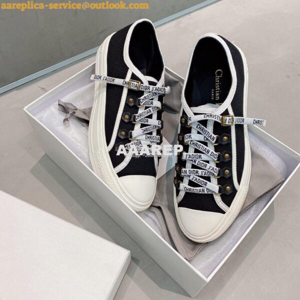 Replica Dior Walk'N'Dior Sneaker Black Cotton Canvas KCK177 6