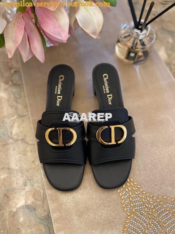 Replica Dior 30 Montaigne Heeled Mule KCQ270 Black 4