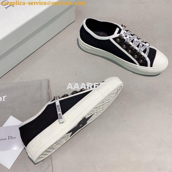 Replica Dior Walk'N'Dior Sneaker Black Cotton Canvas KCK177 8