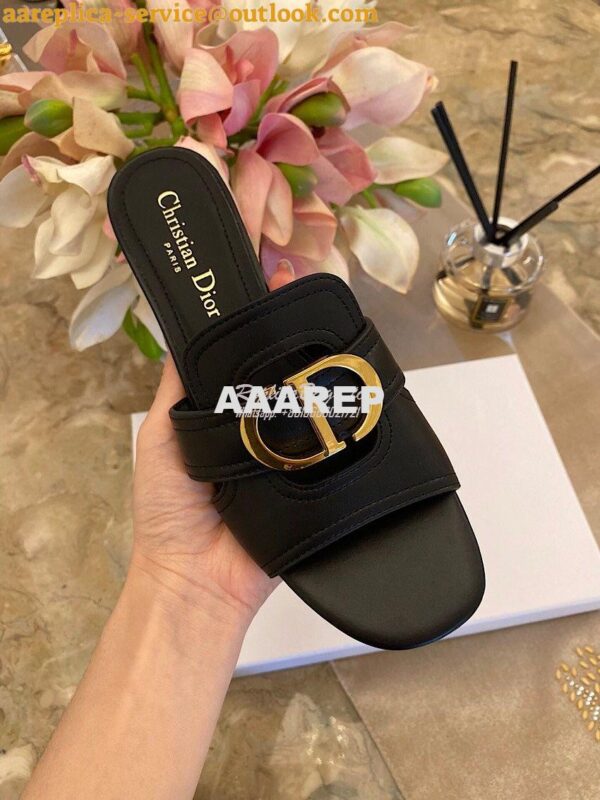 Replica Dior 30 Montaigne Heeled Mule KCQ270 Black 8