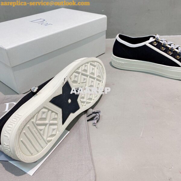 Replica Dior Walk'N'Dior Sneaker Black Cotton Canvas KCK177 10