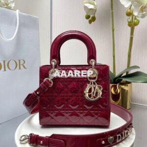 Replica Dior My ABCdior Lady Dior Bag Patent Calfskin M0538 Wine