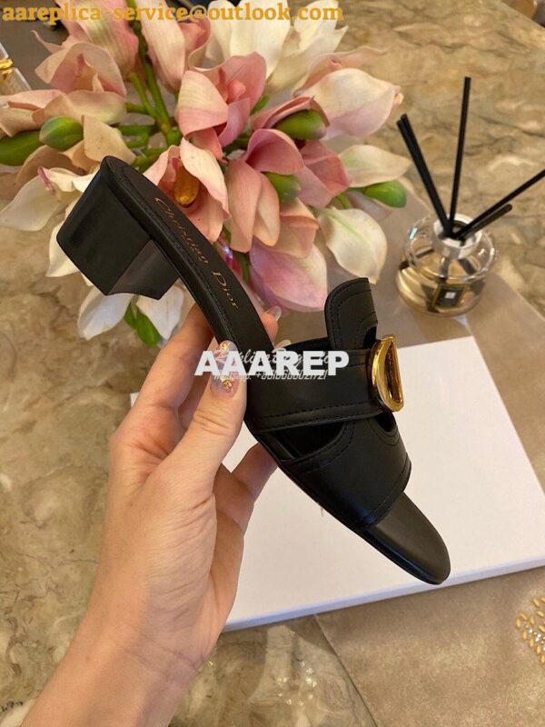 Replica Dior 30 Montaigne Heeled Mule KCQ270 Black 11