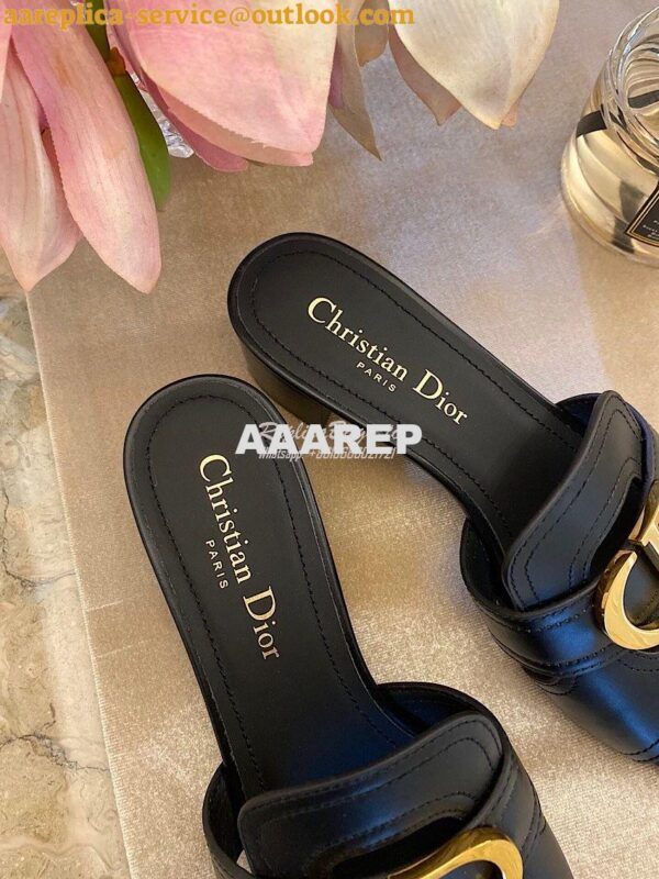 Replica Dior 30 Montaigne Heeled Mule KCQ270 Black 12