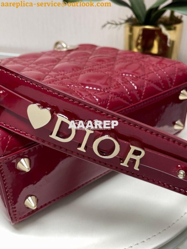 Replica Dior My ABCdior Lady Dior Bag Patent Calfskin M0538 Wine 5