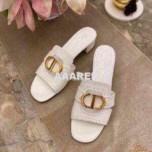 Replica Dior 30 Montaigne Heeled Mule KCQ270 White