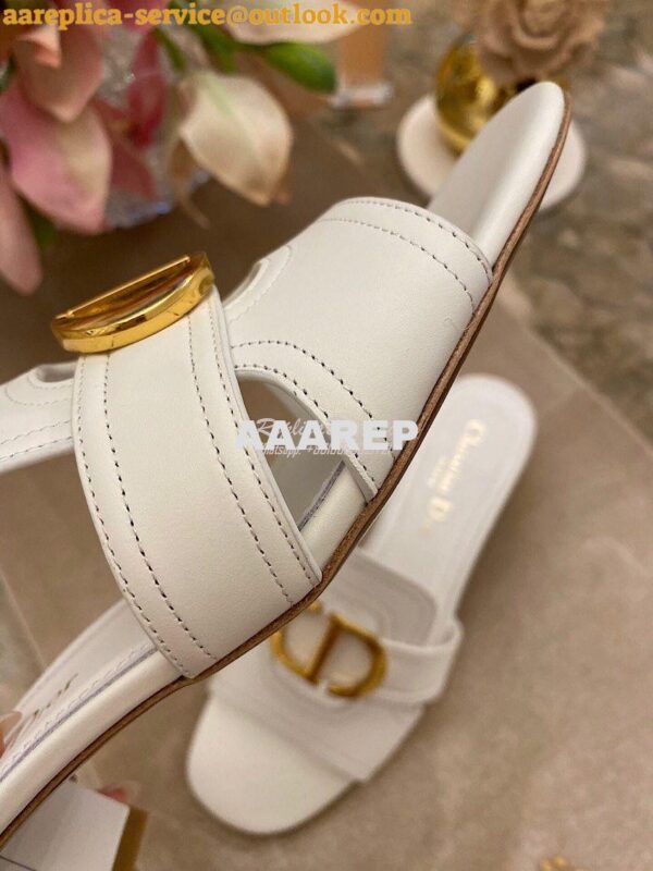 Replica Dior 30 Montaigne Heeled Mule KCQ270 White 11