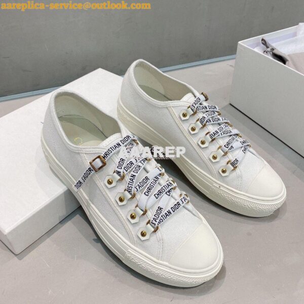 Replica Dior Walk'N'Dior Sneaker White Cotton Canvas KCK177 3