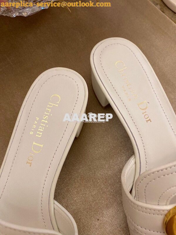 Replica Dior 30 Montaigne Heeled Mule KCQ270 White 12