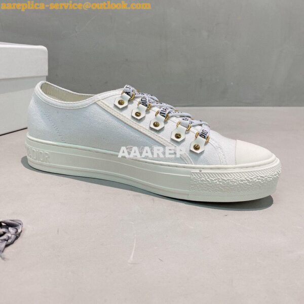 Replica Dior Walk'N'Dior Sneaker White Cotton Canvas KCK177 4