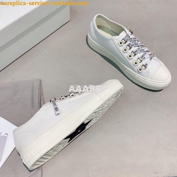 Replica Dior Walk'N'Dior Sneaker White Cotton Canvas KCK177 5