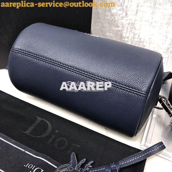 Replica Dior Navy Blue Grained Calfskin "Roller" Pouch With "Atelier" 10